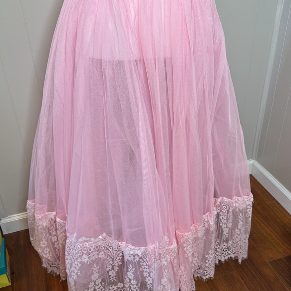 NWT Dolls Kill Widow Dance With Death Sleeveless Maxi Dress - Pink - Picture 3 of 16
